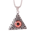 New Style Stainless Steel Jewelry Silver Black Charms Big Eye Monster Pendants Gothic Style Triangle Eye Necklace